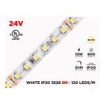 24V 8M IP20 3528 WHITE LED STRIP - 120 LEDS/M (STRIP ONLY)
