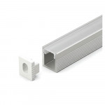 BENDABLE ALUMINUM PROFILÉ VERS LE HAUT & VERS LE BAS WITH 2PCS ENDCAPS & SILICON COUVERCLE ARGENT