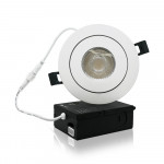 3.5 INCHES RECESSED LED GIMBAL MULTI DIRECTION 8W - 90-130 V AC - WET LOCATION - IC-RATED - 830 LM - CRI>85  -