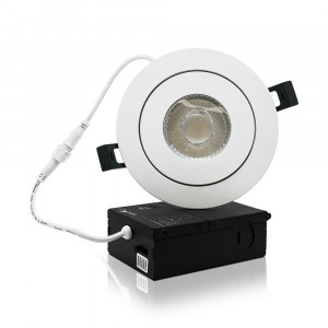 3.5 INCHES RECESSED LED GIMBAL MULTI DIRECTION 8W - 90-130 V AC - WET LOCATION - IC-RATED - 830 LM - CRI>85  -