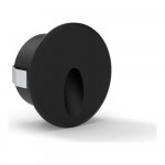 ROUND STEP LIGHT 3W/24VDC DIA 50X27MM - SMD3535 - 80LM/W - TRIAC DIMMABLE DAMP LOCATION 3000K BLACK