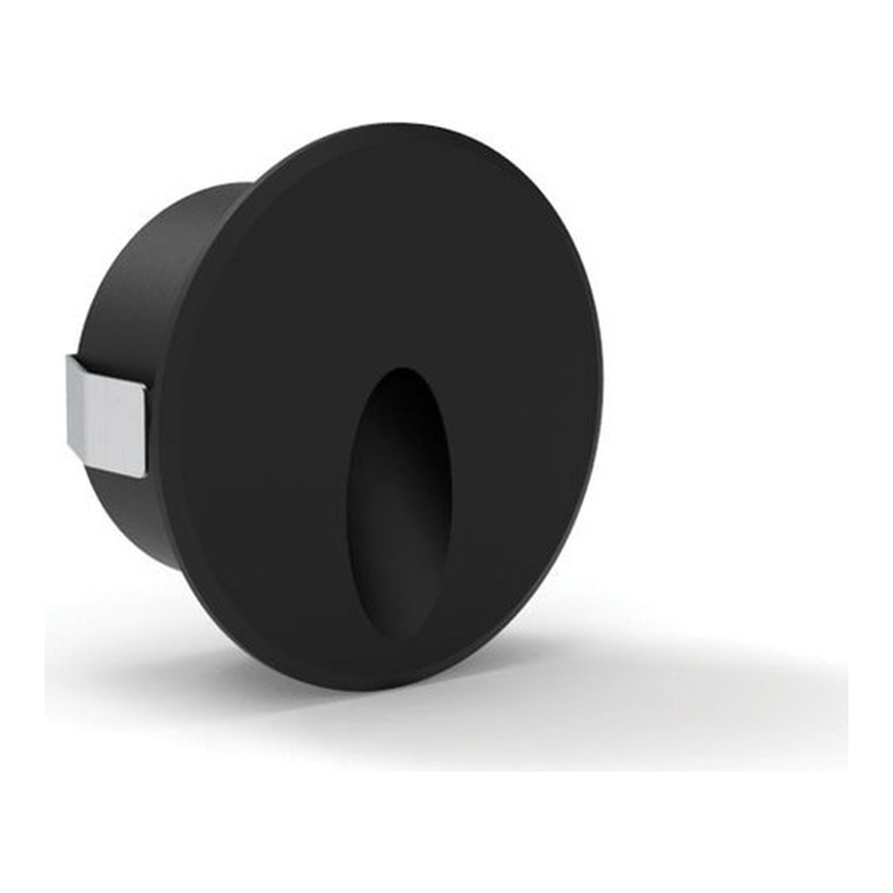 ROUND STEP LIGHT 3W/24VDC DIA 50X27MM - SMD3535 - 80LM/W - TRIAC DIMMABLE DAMP LOCATION 3000K BLACK