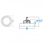 [R] Highbay Dome 100W 120-347V 50K black frosted lens dim 0-10vdc