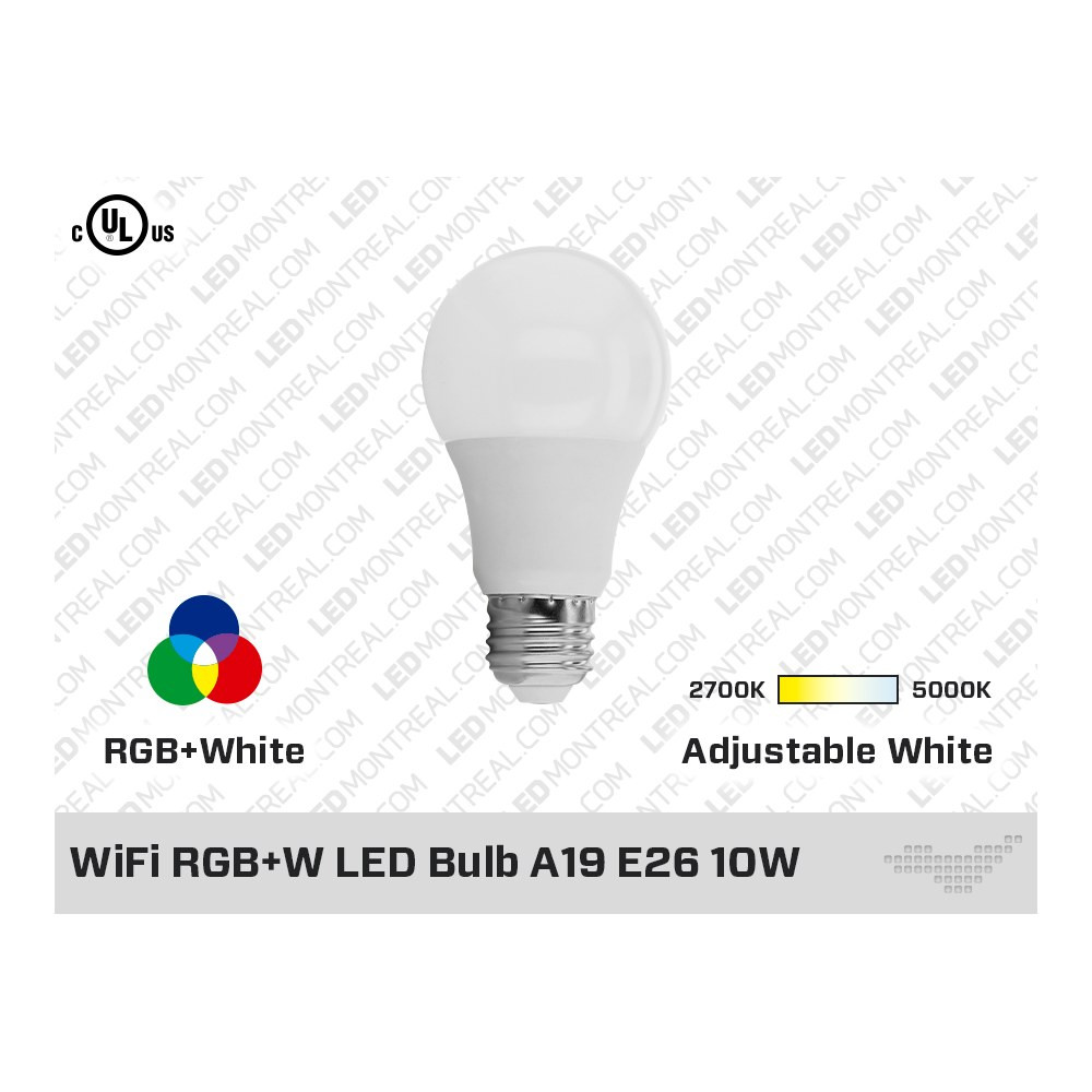 WIFI RGB+W LED BULB A19 E26 10W