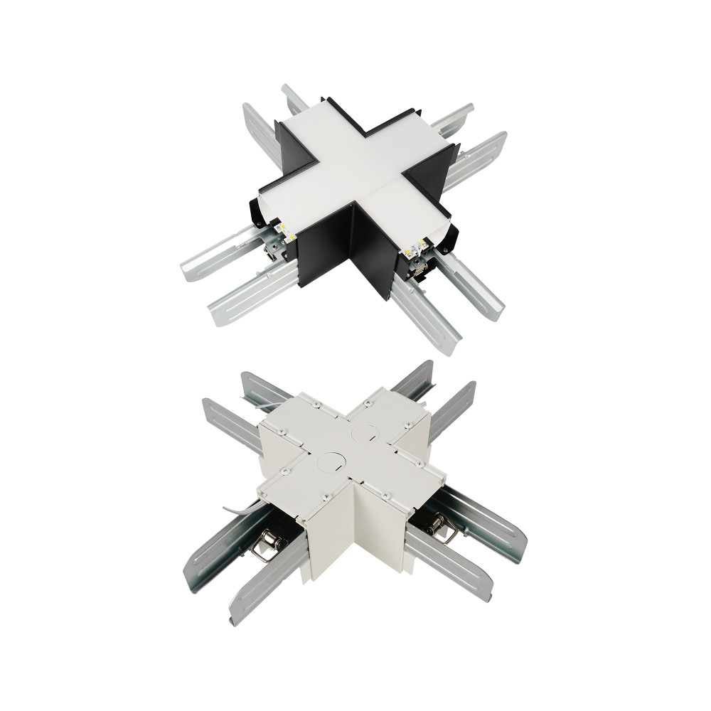 X-CONNECTOR FOR ARCHITECTURAL LED LINEAR FIXTURE (BLACK = ALS-X-CONN-BK & WHITE = ALS-X-CONN-WH)