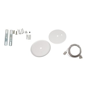ALV ARCHITECTURAL LINEAR, STRIP LIGHTS, ACCESSORIES, SUSPENSION KIT, SILVER AIRCRAFT CABLE, WHITE CANOPY, 12FT