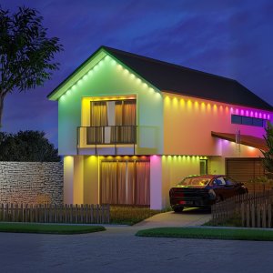 Smart permenant exterior string light - RGBICW - 30W - 900lm - 50ft - 30pcs light heads - IP65 - controlled by Tuya app