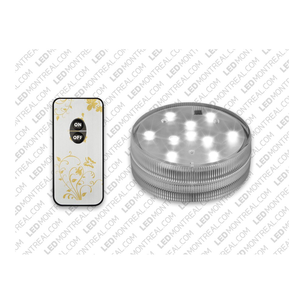 BATTERY POWERED WHITE LED PUCK LIGHT