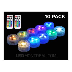 PACK OF 10 REMOTE CONTROLLED RGB + WARM WHITE AND COOL WHITE LED CANDLE