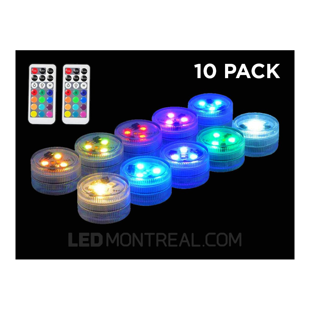 PACK OF 10 REMOTE CONTROLLED RGB + WARM WHITE AND COOL WHITE LED CANDLE