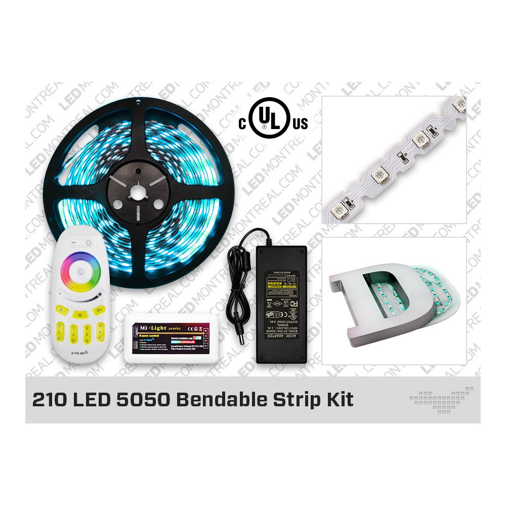 12V BENDABLE SUPER BRIGHT 5050 RGB 210 LED STRIP KIT