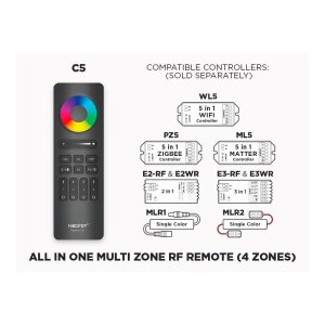 C5 4 ZONE RF REMOTE FOR ALL TYPES OF LED STRIPS