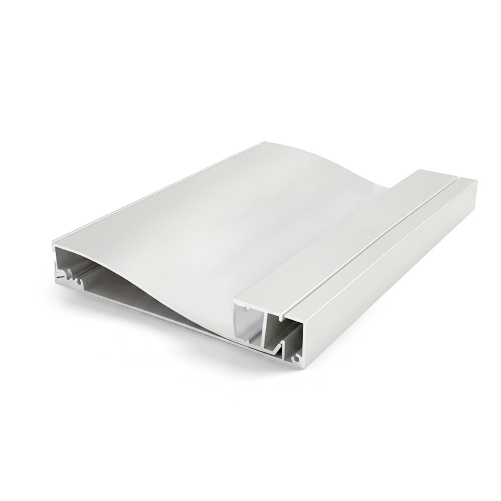 SURFACE MOUNTED BASEBOARD ALUMINUM PROFILE 10015 WITH PC COVER 10FT WHITE