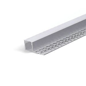 TRIMLESS RECESSED ONE SIDE PROFILE 3515A WITH 2 ENDCAPS & PC COVER 10FT SILVER