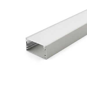 ALUMINUM PROFILE 5020 WITH ENDCAPS AND PC COVER 10FT SILVER