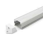 SURFACE MOUNTED/RECESSED ALUMINUM PROFILE 510 WITH 2 ENDCAPS & PC COVER 10FT SILVER