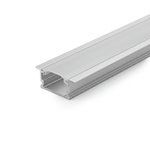 RECESSED ALUMINUM PROFILE 510A WITH 2 ENDCAPS & 3 CLIPS AND PC COVER 10FT - SILVER
