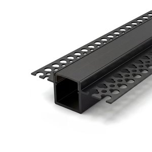 TRIMLESS RECESSED ALUMINUM PROFILE 5515 WITH PC COVER 10FT BLACK