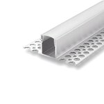 TRIMLESS RECESSED ALUMINUM PROFILE 5515A WITH 2 ENDCAPS & PC COVER BLACK