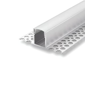 TRIMLESS RECESSED ALUMINUM PROFILE 5515A WITH 2 ENDCAPS & PC COVER BLACK