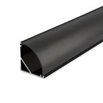 90D SURFACE MOUNT PROFILE 601 WITH 2 ENDCAPS & 3 PCS CLIPS & PC COVER BLACK