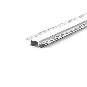 TRIMLESS RECESSED AFTER DRYWALL ALUMINUM PROFILE 6114 WITH 2 ENDCAPS & PC COVER 10FT SILVER