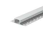 TRIMLESS RECESSED ALUMINUM PROFILE 6114A WITH 2 ENDCAPS & PC COVER 10FT SILVER