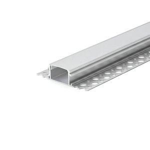 TRIMLESS RECESSED ALUMINUM PROFILE 6114A WITH 2 ENDCAPS & PC COVER 10FT SILVER