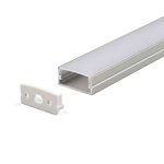 SURFACE MOUNTED/RECESSED ALUMINUM PROFILE 617 WITH PC COVER SILVER