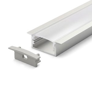 SURFACE MOUNTED/ENCASTRÉ ALUMINUM PROFILÉ 619 WITH PC COUVERCLE 10FT ARGENT