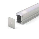 IN-GROUND PROFILE 632 WITH 2PCS ENDCAPS & PC COVER 10FT SILVER