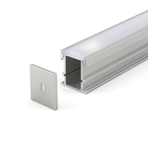 IN-GROUND PROFILE 632 WITH 2PCS ENDCAPS & PC COVER 10FT SILVER