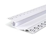 TRIMLESS RECESSED ALUMINUM PROFILE 9819 WITH 2 PCS ENDCAPS & PC COVER 10FT WHITE