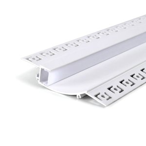 TRIMLESS RECESSED ALUMINUM PROFILE 9819 WITH 2 PCS ENDCAPS & PC COVER 10FT WHITE