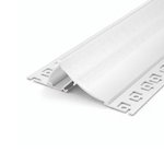 SURFACE MOUNTED CEILING OR BASEBOARD ALUMINUM PROFILE 9836M WITH PC COVER 10FT WHITE