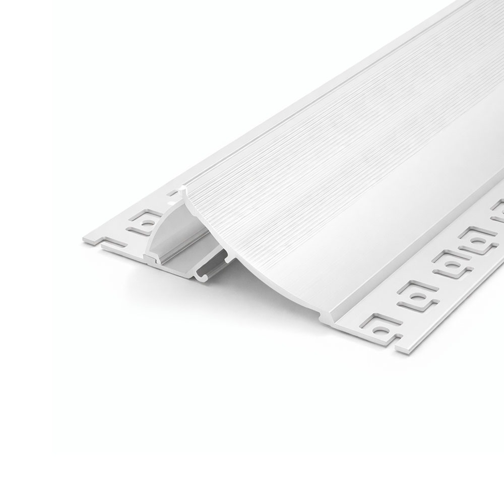 SURFACE MOUNTED CEILING OR BASEBOARD ALUMINUM PROFILE 9836M WITH PC COVER 10FT WHITE