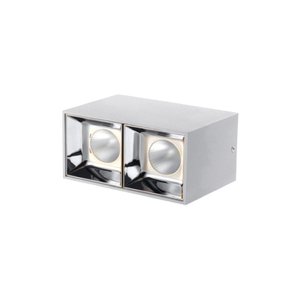 SURFACE-MOUNT LED SQUARE DOUBLE HEAD DOWNLIGHTS - 12W - 120VAC - 1080LM - BEAM ANGLE 30° - 3000K - DAMP LOCATION -