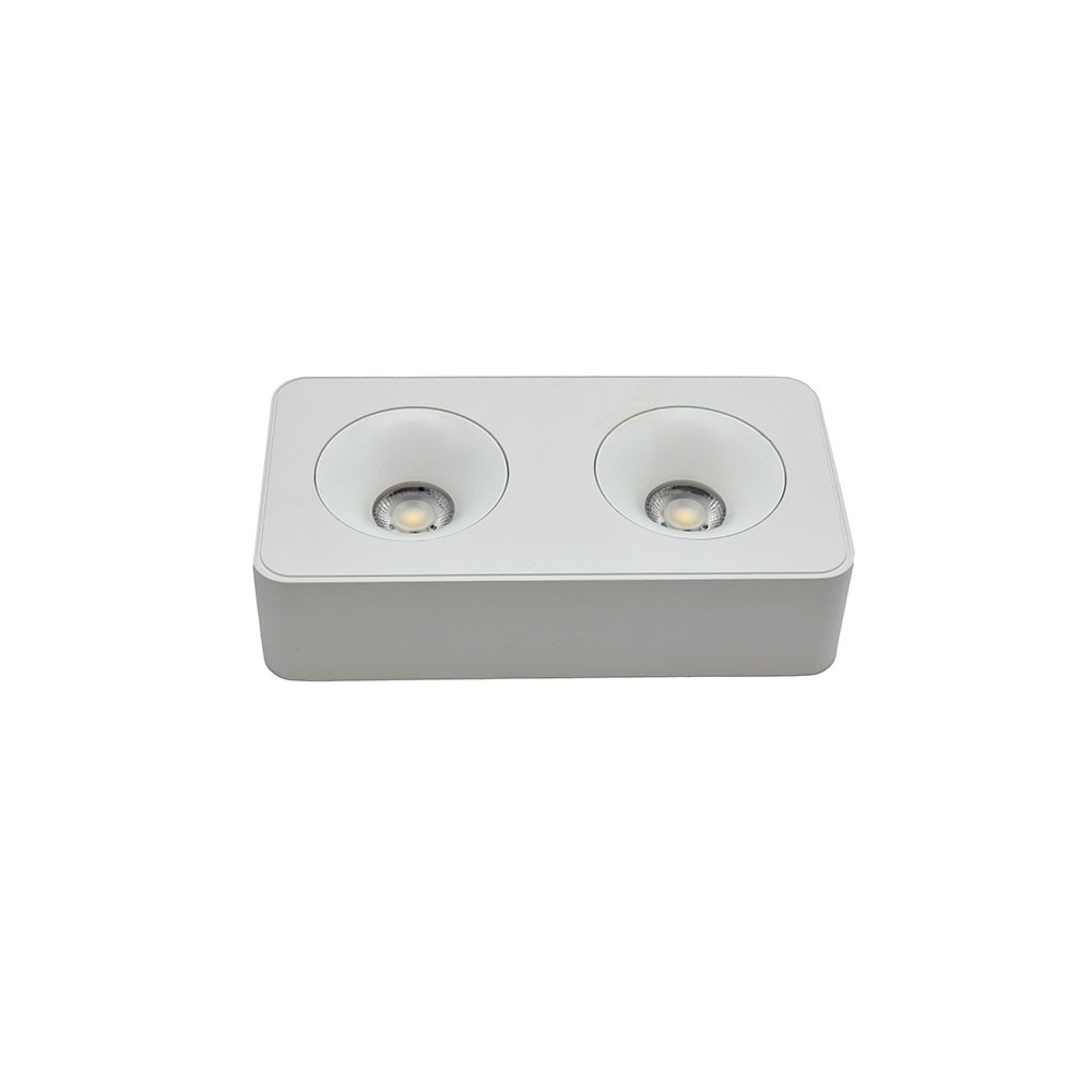 4-INCH DOUBLE SQUARE SURFACE MOUNT DOWNLIGHT - 20 WATTS - 1450 LM - PF>0.9 - FT4 WIRE - 5CCT (2.7K - 3K - 3.5K - 4K -