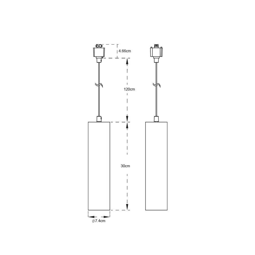 LED TRACK PENDANT LIGHT HALO 32D L300MM COB CRI>90 - 3CCT 800LM TRIAC DIM - CETL - BLACK
