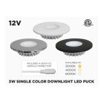 12V 3W SINGLE COLOR CCT ADJUSTABLE PROFESSIONAL GRADE 80MM DOWNLIGHT LED PUCK