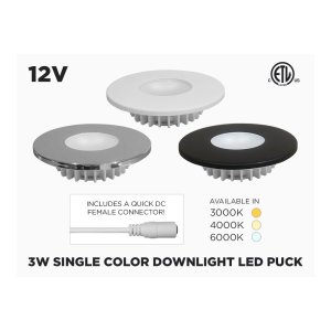 12V 3W SINGLE COLOR CCT ADJUSTABLE PROFESSIONAL GRADE 80MM DOWNLIGHT LED PUCK