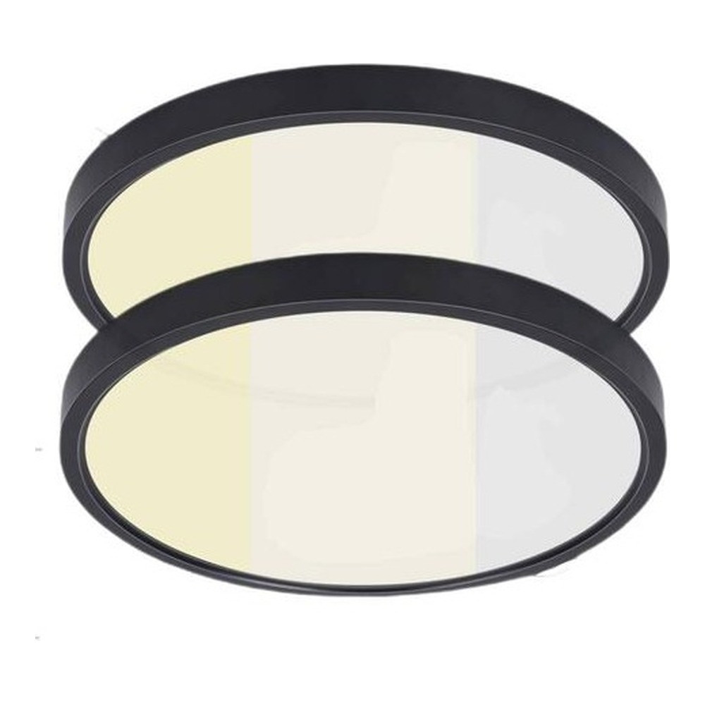 [2pk] Plafonnier LED 9" 18W 120V 30-40-50K noir givré gradable TRIAC