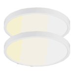 [2pk] Ceiling light 9" 18W 120V 30-40-50K white frost dim TRIAC