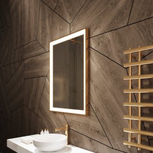 CHIC RECTANGLE LED MIRROR - GOLD