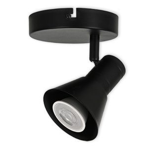 LED CEILING LIGHT FOR GU10 BULBS - SERIES 190 - 1 LIGHT - BLACK