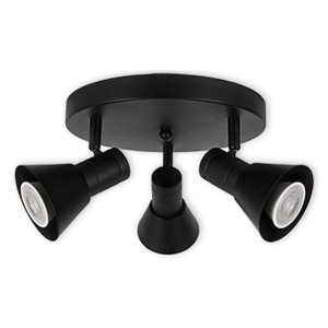 LED CEILING LIGHT FOR GU10 BULBS - SERIES 190 - 3 LIGHTS - BLACK
