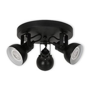 LED CEILING LIGHT FOR GU10 BULBS - SERIES 215 - 3 LIGHTS - BLACK