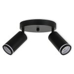 LED CEILING LIGHT FOR GU10 BULBS - SERIES 302 - 2 LIGHTS - BLACK