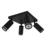 LED CEILING LIGHT FOR GU10 BULBS - SERIES 302 - 4 LIGHTS - BLACK