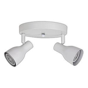PLAFONNIER LED POUR AMPOULES GU10 - SÉRIE 304 - 2 LUMIÈRES - BLANC